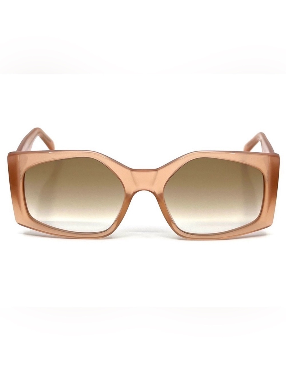 Celine Peach Beige Rectangular Oversized Sunglasses